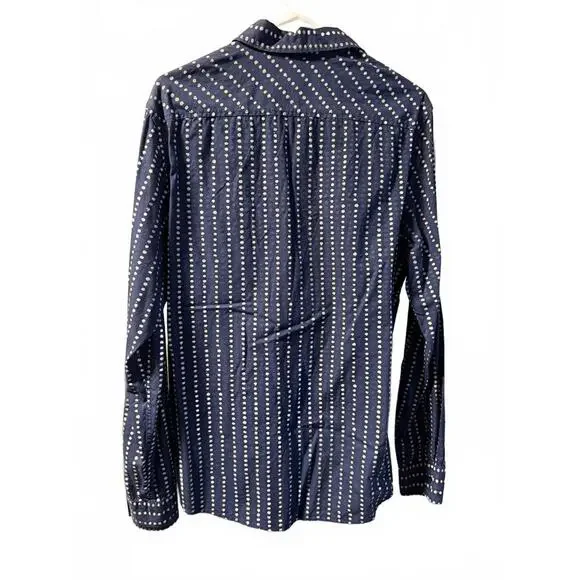 21 Men Navy Blue Patterned Long Sleeve Shirt Size L - Picture 4 of 4